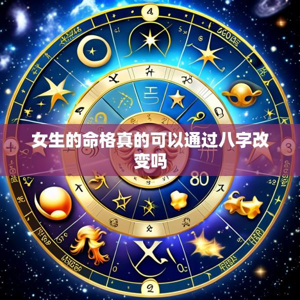 女生的命格真的可以通过八字改变吗