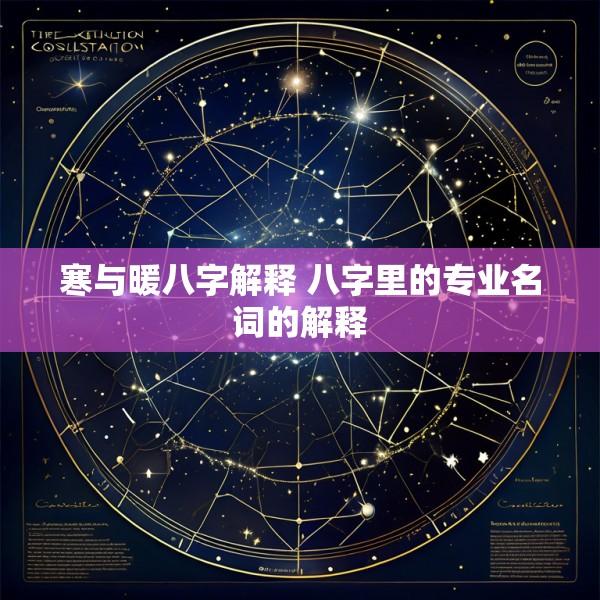 寒与暖八字解释 八字里的专业名词的解释