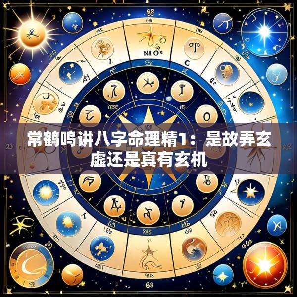 常鹤鸣讲八字命理精1：是故弄玄虚还是真有玄机