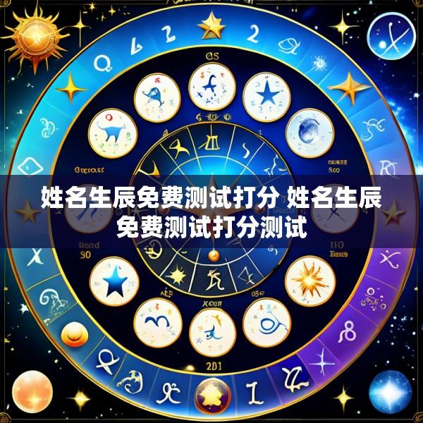 姓名生辰免费测试打分 姓名生辰免费测试打分测试