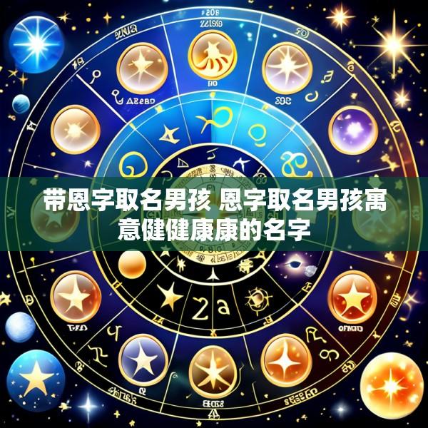 带恩字取名男孩 恩字取名男孩寓意健健康康的名字