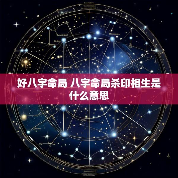 好八字命局 八字命局杀印相生是什么意思