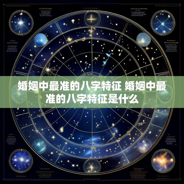 婚姻中最准的八字特征 婚姻中最准的八字特征是什么