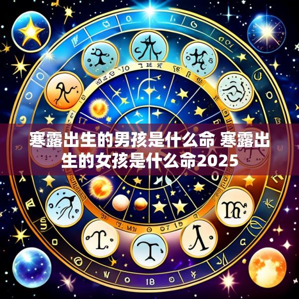寒露出生的男孩是什么命 寒露出生的女孩是什么命2025