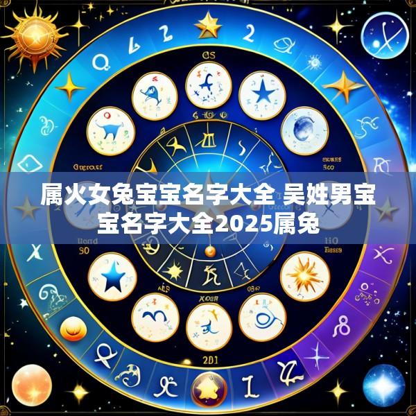 属火女兔宝宝名字大全 吴姓男宝宝名字大全2025属兔