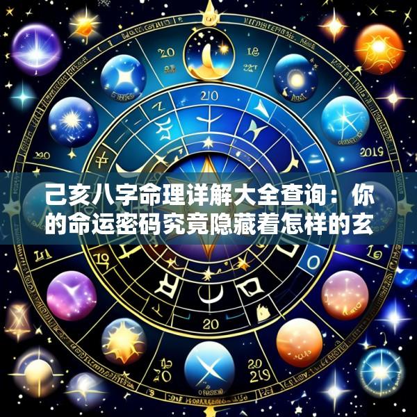 己亥八字命理详解大全查询：你的命运密码究竟隐藏着怎样的玄机