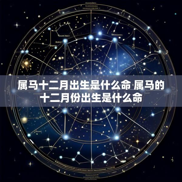 属马十二月出生是什么命 属马的十二月份出生是什么命