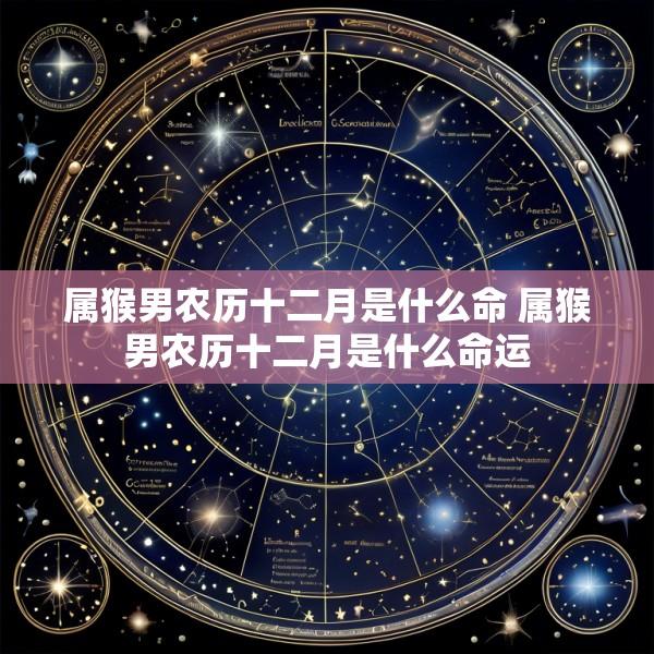 属猴男农历十二月是什么命 属猴男农历十二月是什么命运
