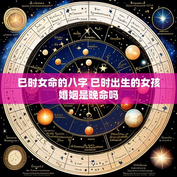巳时女命的八字 巳时出生的女孩婚姻是晚命吗