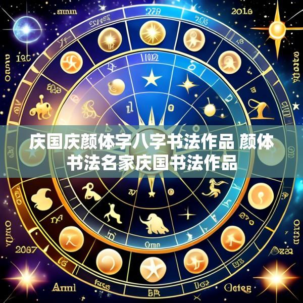 庆国庆颜体字八字书法作品 颜体书法名家庆国书法作品