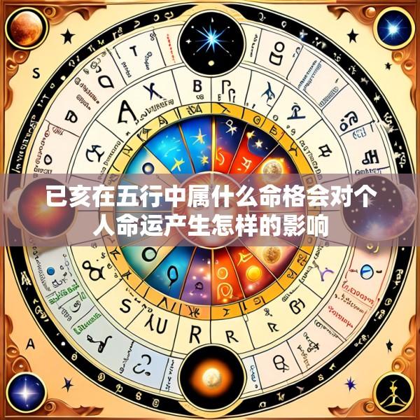 已亥在五行中属什么命格会对个人命运产生怎样的影响