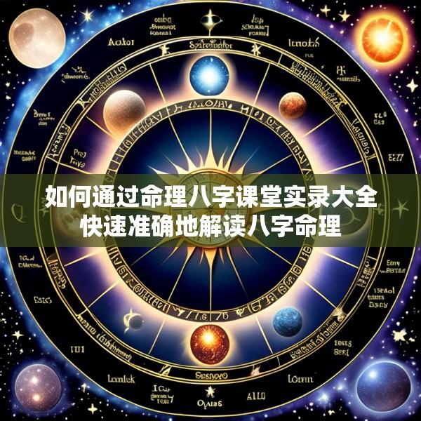 如何通过命理八字课堂实录大全快速准确地解读八字命理