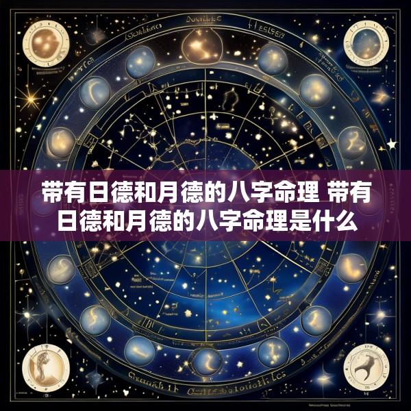 带有日德和月德的八字命理 带有日德和月德的八字命理是什么