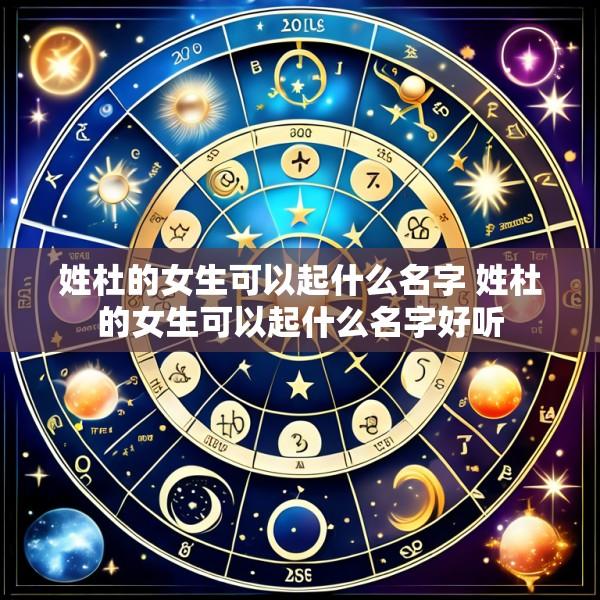 姓杜的女生可以起什么名字 姓杜的女生可以起什么名字好听
