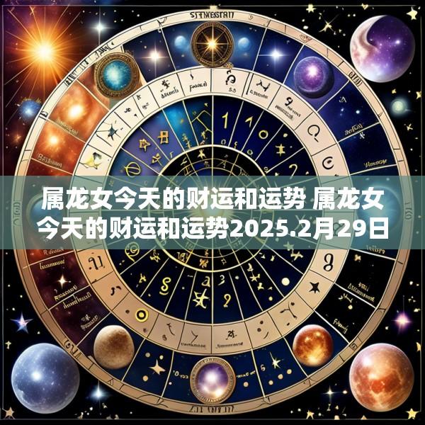 属龙女今天的财运和运势 属龙女今天的财运和运势2025.2月29日