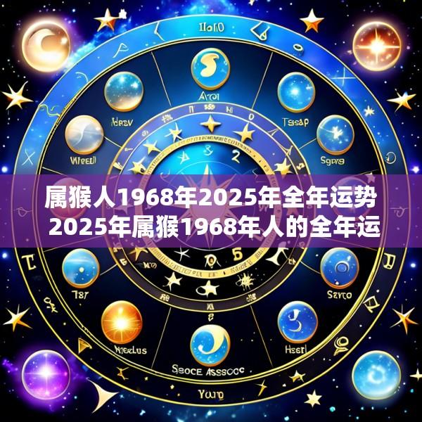 属猴人1968年2025年全年运势 2025年属猴1968年人的全年运势
