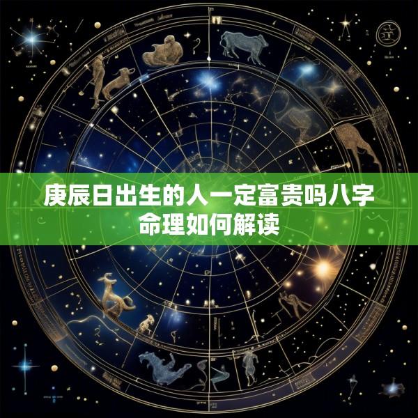 庚辰日出生的人一定富贵吗八字命理如何解读