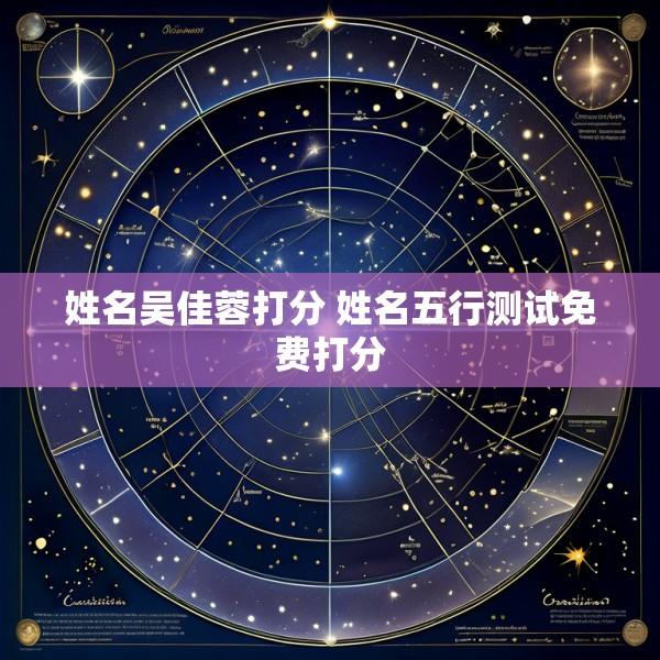 姓名吴佳蓉打分 姓名五行测试免费打分