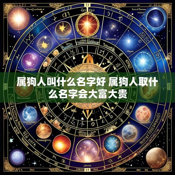 属狗人叫什么名字好 属狗人取什么名字会大富大贵