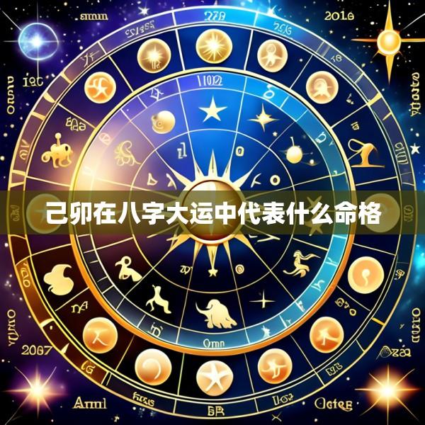 己卯在八字大运中代表什么命格