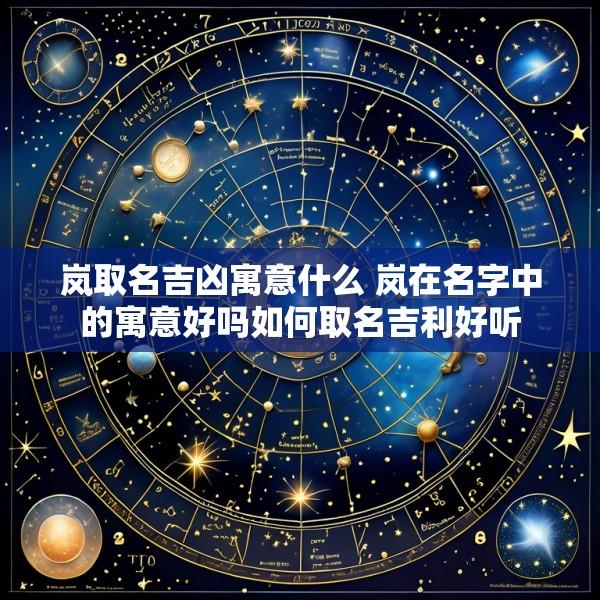 岚取名吉凶寓意什么 岚在名字中的寓意好吗如何取名吉利好听