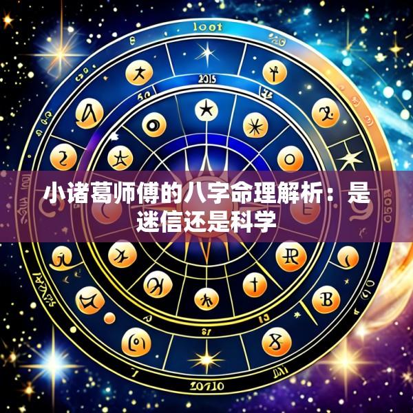 小诸葛师傅的八字命理解析：是迷信还是科学