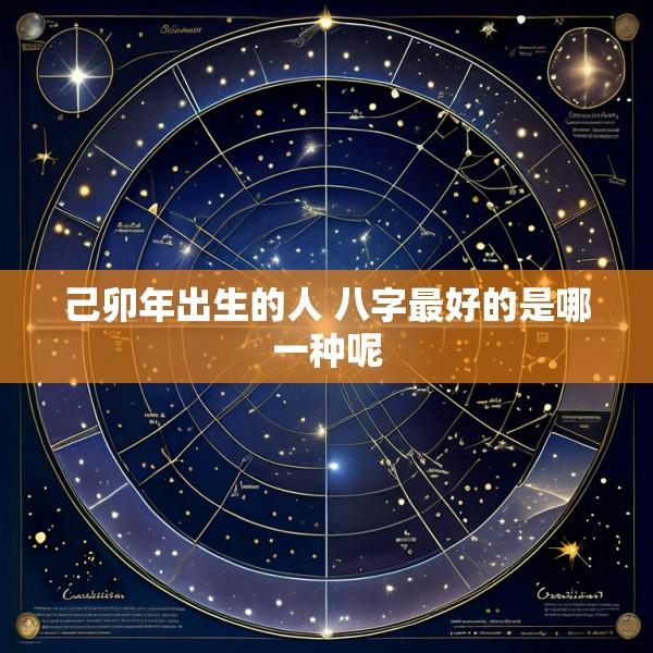 己卯年出生的人 八字最好的是哪一种呢