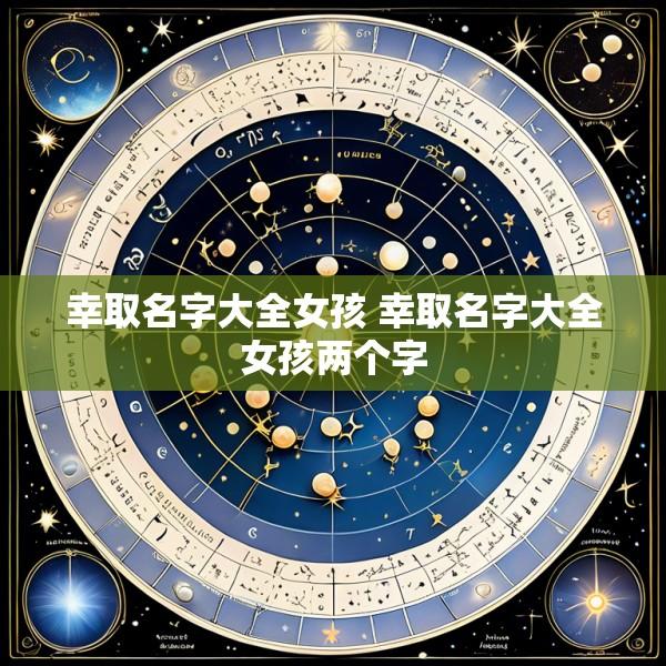 幸取名字大全女孩 幸取名字大全女孩两个字