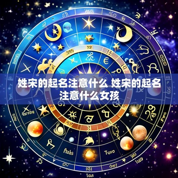 姓宋的起名注意什么 姓宋的起名注意什么女孩