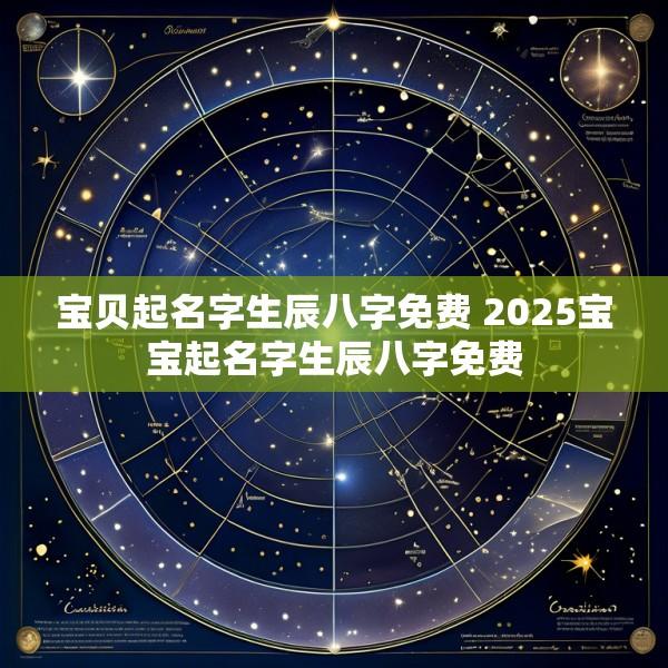 宝贝起名字生辰八字免费 2025宝宝起名字生辰八字免费