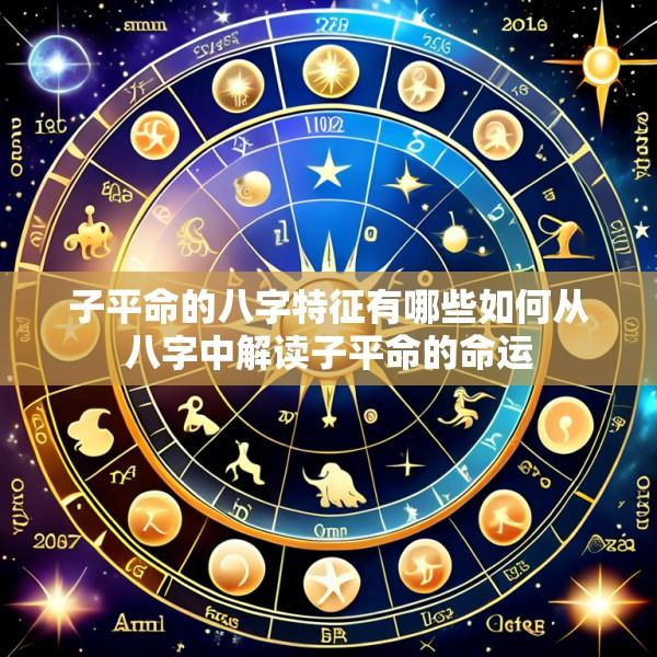 子平命的八字特征有哪些如何从八字中解读子平命的命运