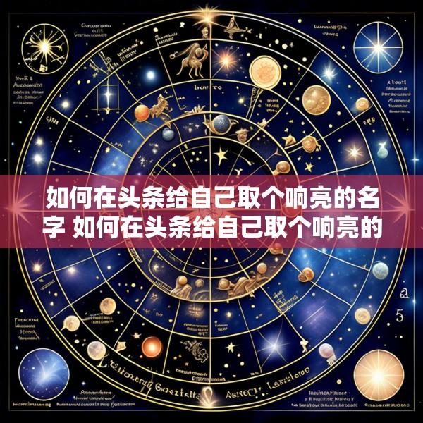 如何在头条给自己取个响亮的名字 如何在头条给自己取个响亮的名字和昵称