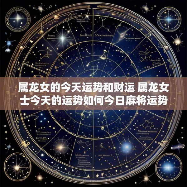 属龙女的今天运势和财运 属龙女士今天的运势如何今日麻将运势