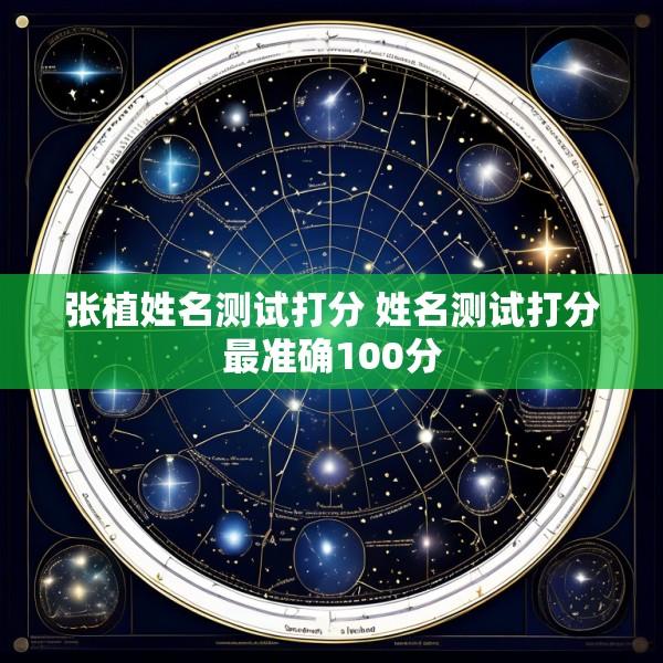 张植姓名测试打分 姓名测试打分最准确100分