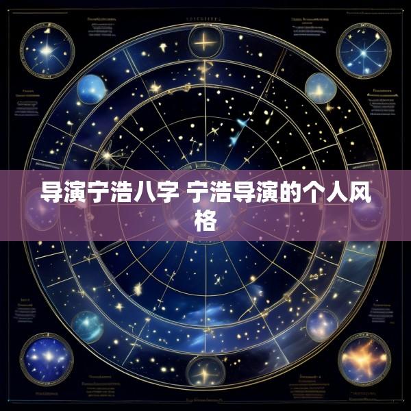 导演宁浩八字 宁浩导演的个人风格