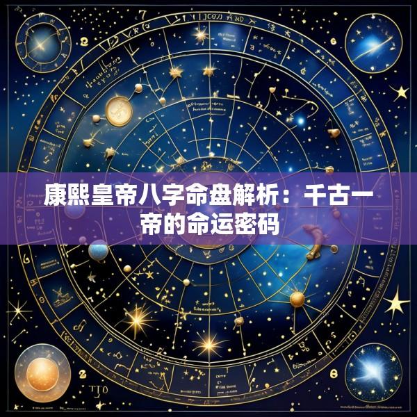 康熙皇帝八字命盘解析：千古一帝的命运密码