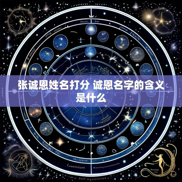 张诚恩姓名打分 诚恩名字的含义是什么