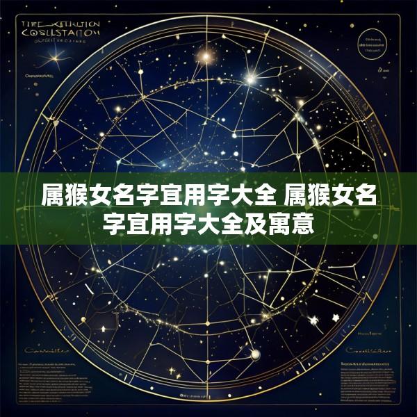 属猴女名字宜用字大全 属猴女名字宜用字大全及寓意