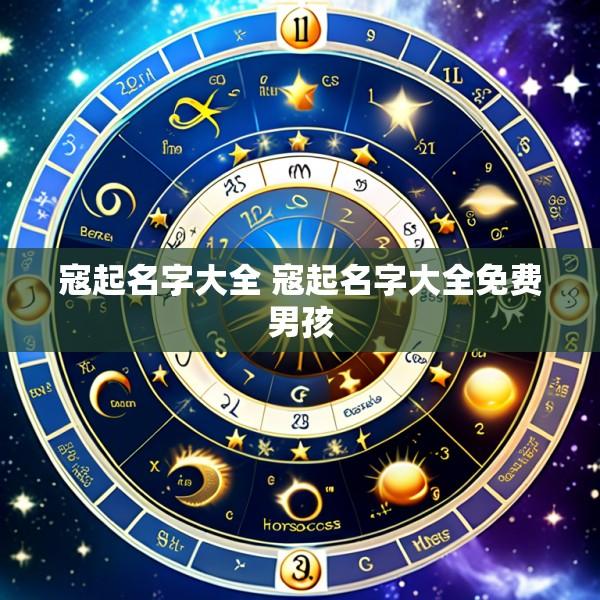 寇起名字大全 寇起名字大全免费男孩