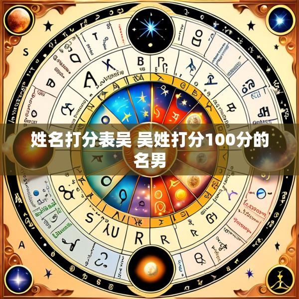 姓名打分表吴 吴姓打分100分的名男
