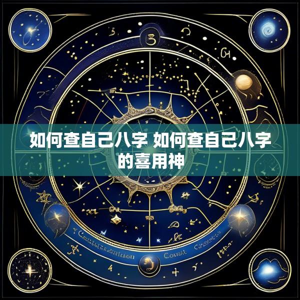 如何查自己八字 如何查自己八字的喜用神