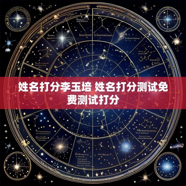 姓名打分李玉培 姓名打分测试免费测试打分
