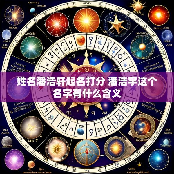 姓名潘浩轩起名打分 潘浩宇这个名字有什么含义