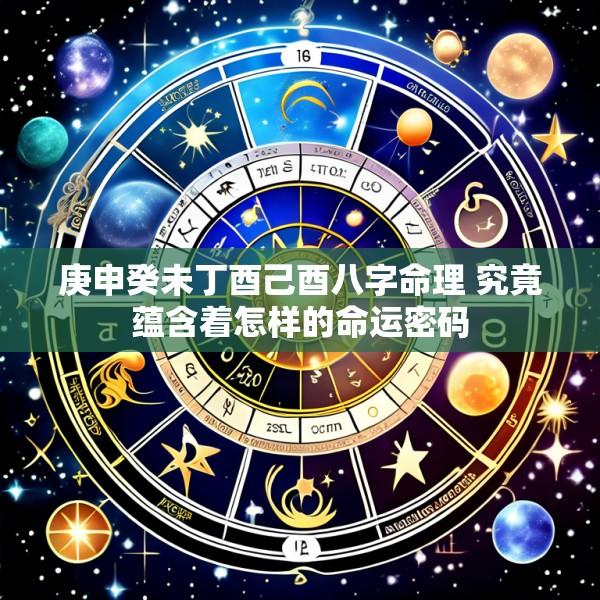 庚申癸未丁酉己酉八字命理 究竟蕴含着怎样的命运密码
