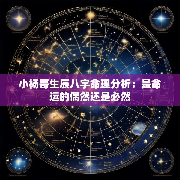 小杨哥生辰八字命理分析：是命运的偶然还是必然