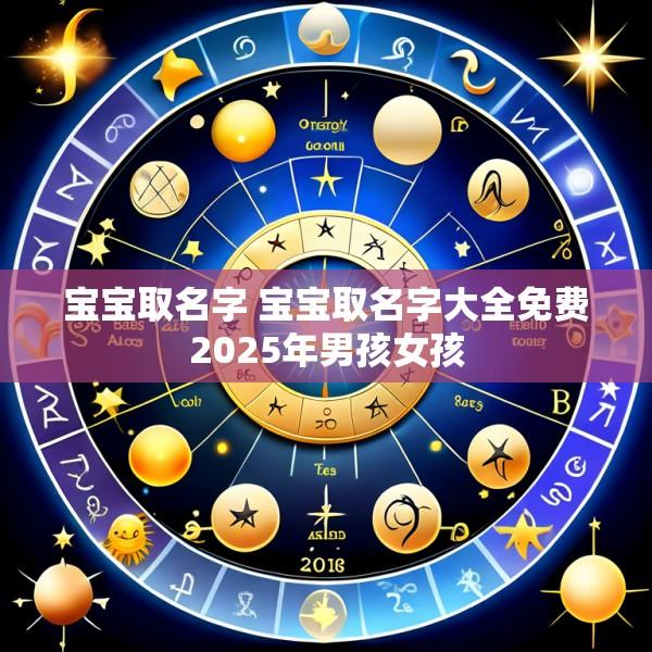 宝宝取名字 宝宝取名字大全免费2025年男孩女孩