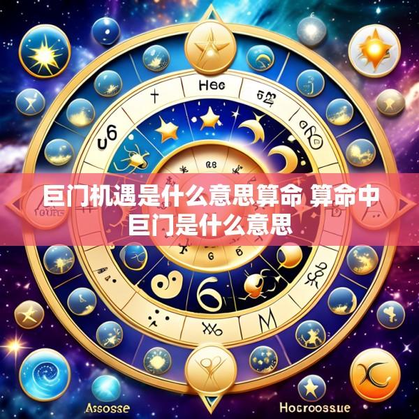 巨门机遇是什么意思算命 算命中巨门是什么意思