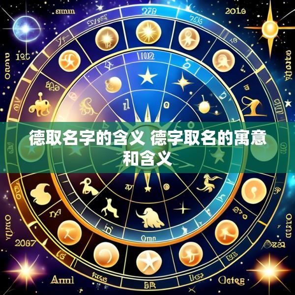 德取名字的含义 德字取名的寓意和含义