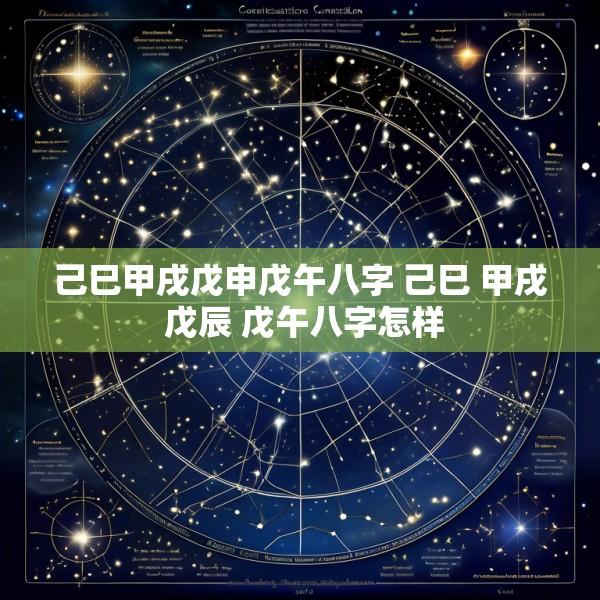 己巳甲戌戊申戊午八字 己巳 甲戌 戊辰 戊午八字怎样