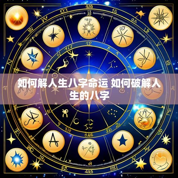 如何解人生八字命运 如何破解人生的八字